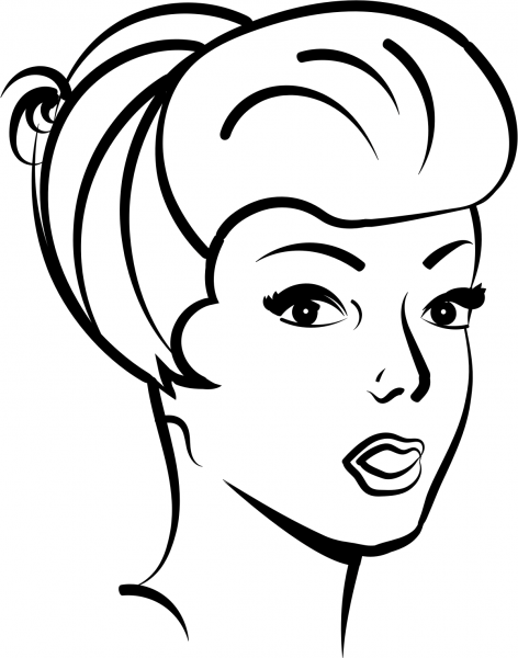 Woman coloring page image