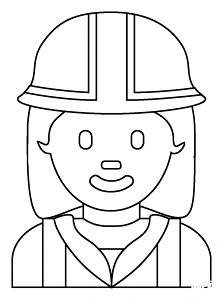 Woman Construction Worker Emoji coloring page image