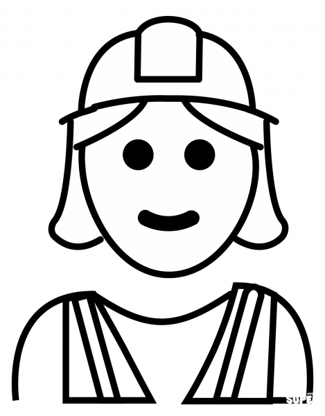 Woman Construction Worker Emoji coloring page image