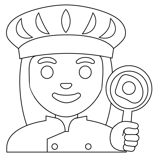 Woman Cook Emoji coloring page image