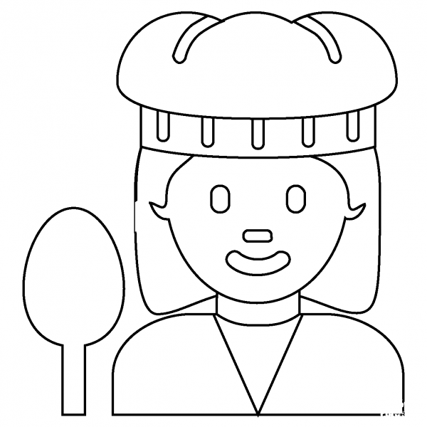 Woman Cook Emoji coloring page image