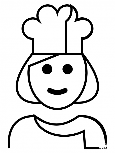 Woman Cook Emoji coloring page image