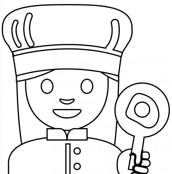 Woman Cook Emoji coloring page image