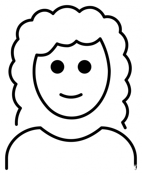 Woman Curly Hair Emoji coloring page image