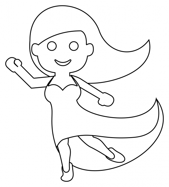 Woman Dancing coloring page image