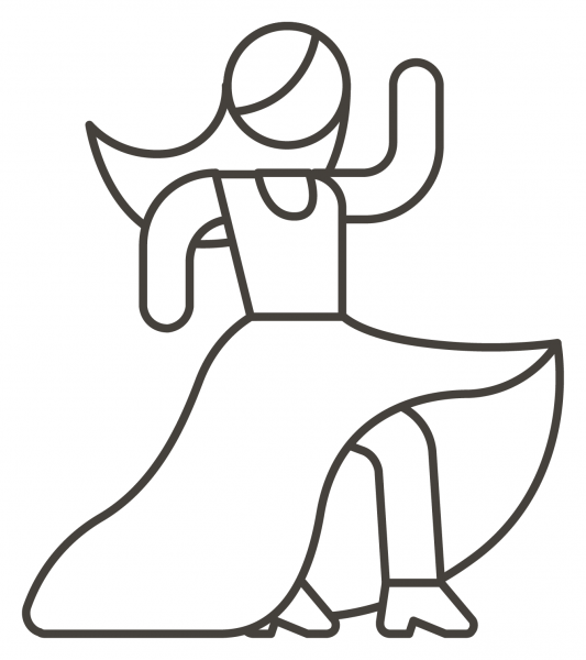 Woman Dancing coloring page image