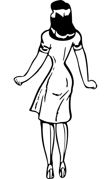 Woman Dancing coloring page image