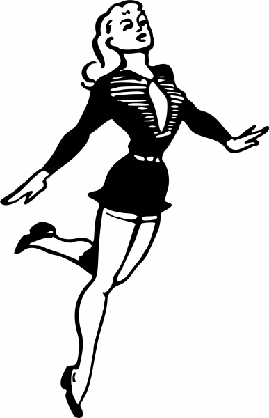 Woman Dancing coloring page image