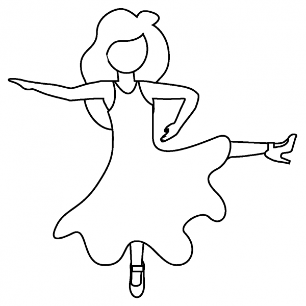 Woman Dancing Emoji coloring page image