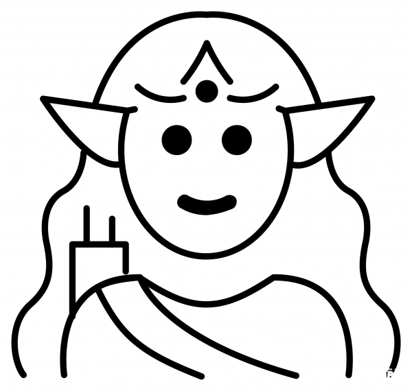 Woman Elf Emoji coloring page image