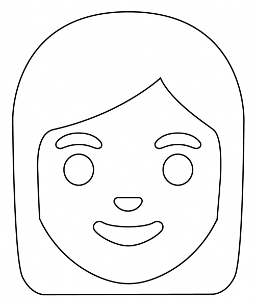 Woman Emoji coloring page image