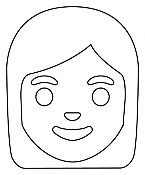 Woman Emoji coloring page image