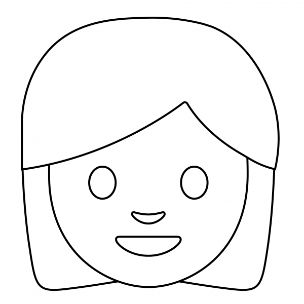 Woman Emoji coloring page image