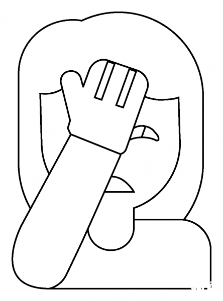 Woman Facepalming Emoji coloring page image