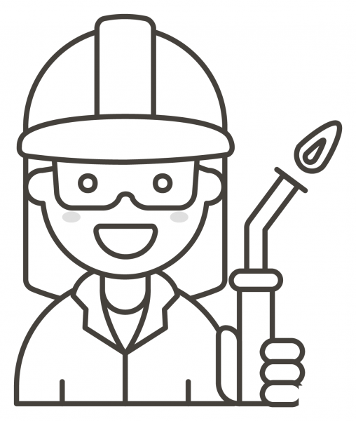 Woman Factory Worker coloring page image