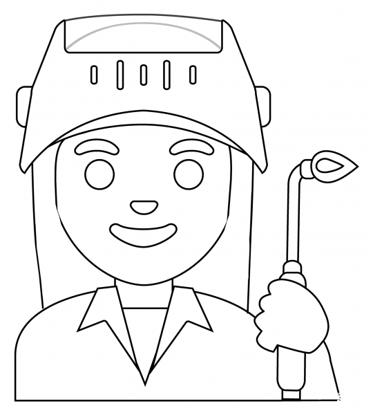Woman Factory Worker Emoji coloring page image