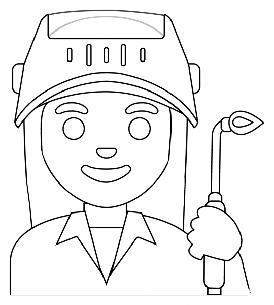 Woman Factory Worker Emoji coloring page image
