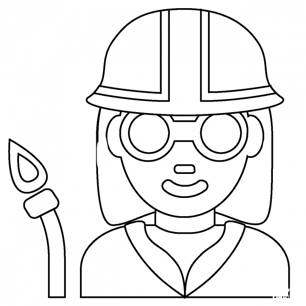Woman Factory Worker Emoji coloring page image
