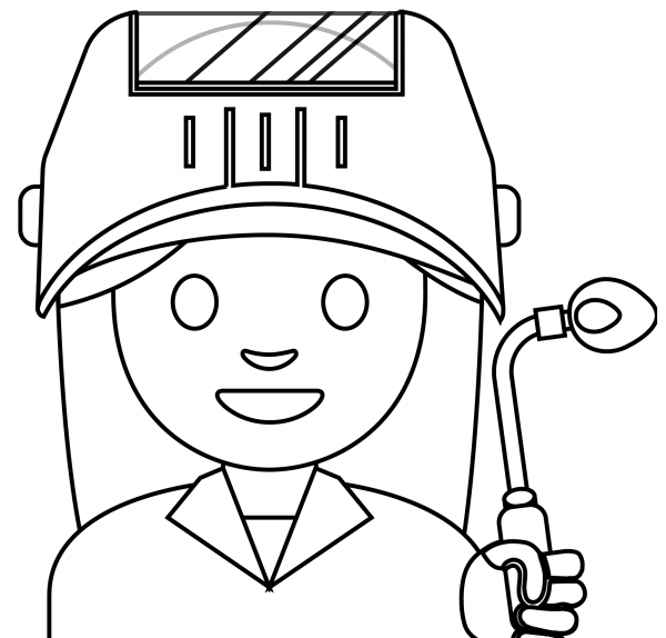 Woman Factory Worker Emoji coloring page image