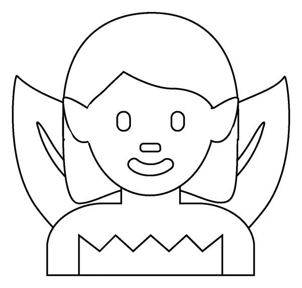 Woman Fairy Emoji coloring page image