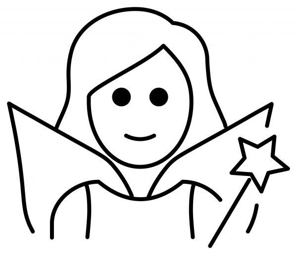 Woman Fairy Emoji coloring page image
