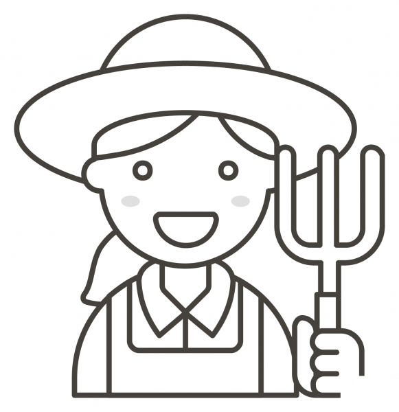 Woman Farmer coloring page image