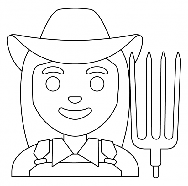 Woman Farmer Emoji coloring page image