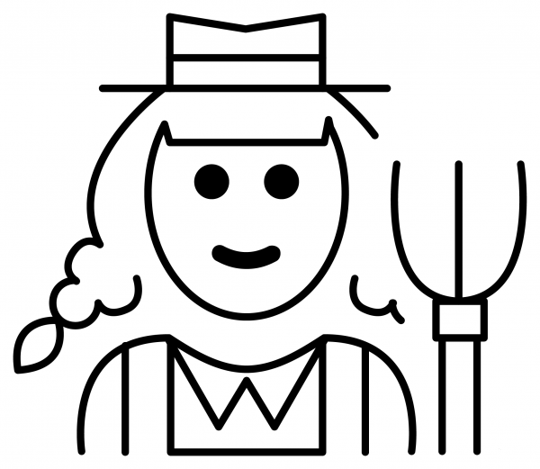 Woman Farmer Emoji coloring page image