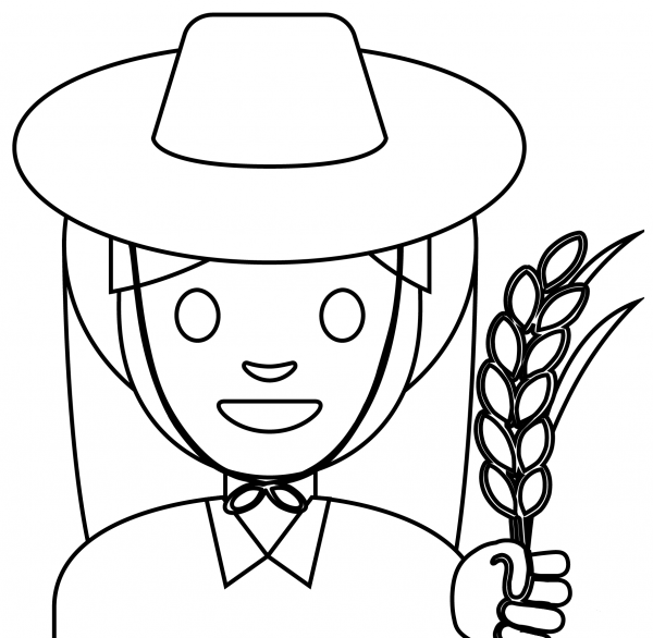 Woman Farmer Emoji coloring page image