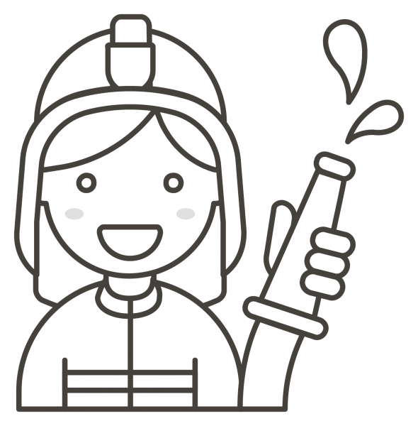 Woman Firefighter coloring page image