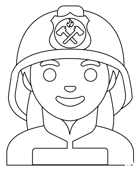 Woman Firefighter Emoji coloring page image