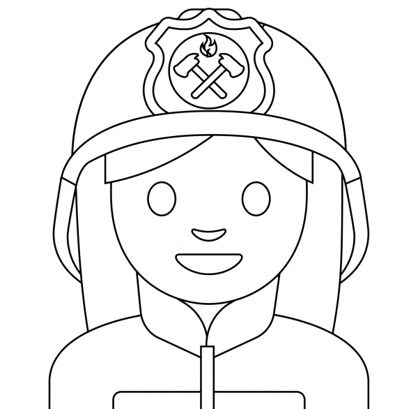 Woman Firefighter Emoji coloring page image