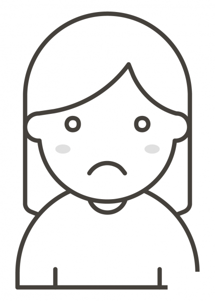 Woman Frowning coloring page image