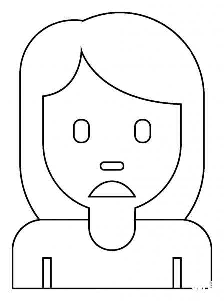 Woman Frowning Emoji coloring page image