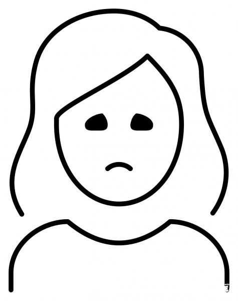 Woman Frowning Emoji coloring page image