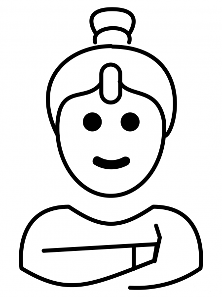 Woman Genie Emoji coloring page image