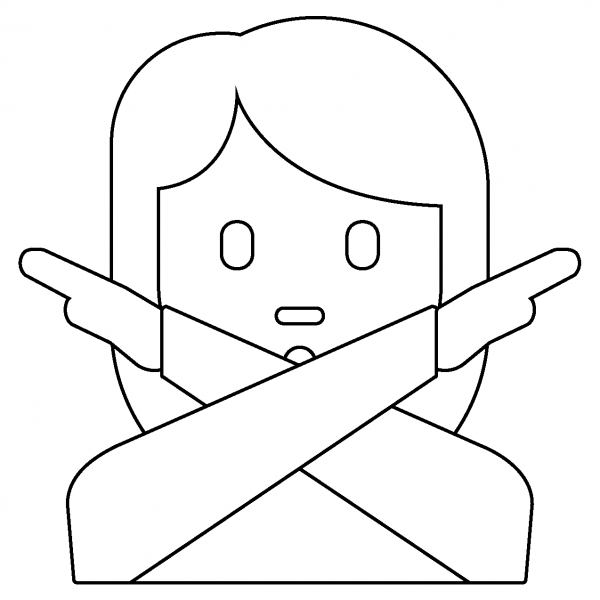 Woman Gesturing No Emoji coloring page image