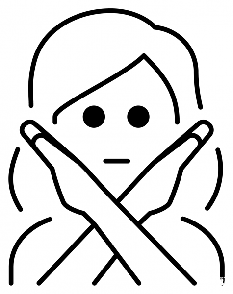 Woman Gesturing No Emoji coloring page image