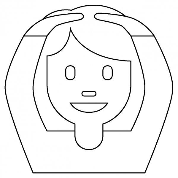 Woman Gesturing Ok Emoji coloring page image