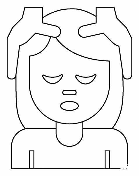 Woman Getting Massage Emoji coloring page image