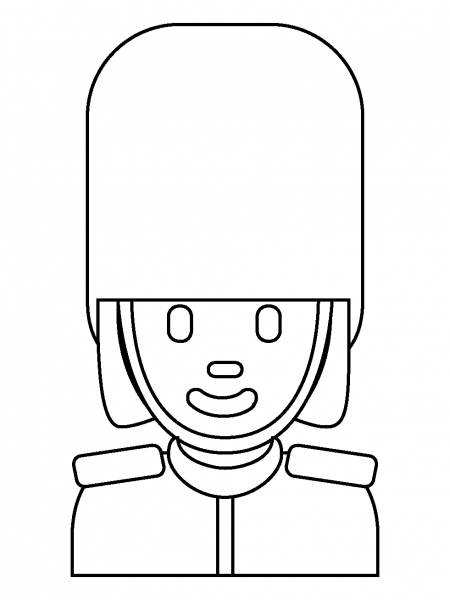 Woman Guard Emoji coloring page image