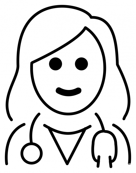 Woman Health Worker Emoji coloring page image