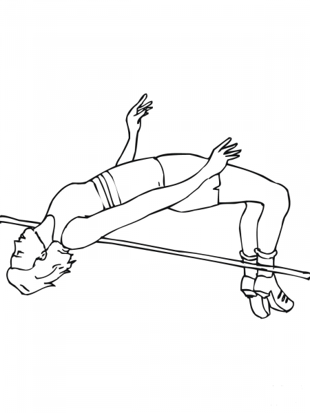 Woman High Jump coloring page image