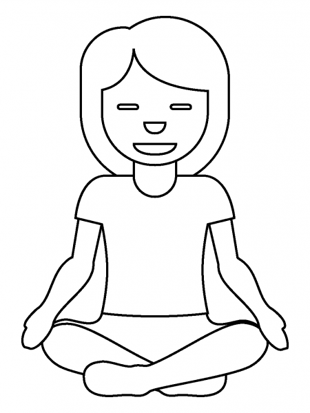 Woman in Lotus Position Emoji coloring page image