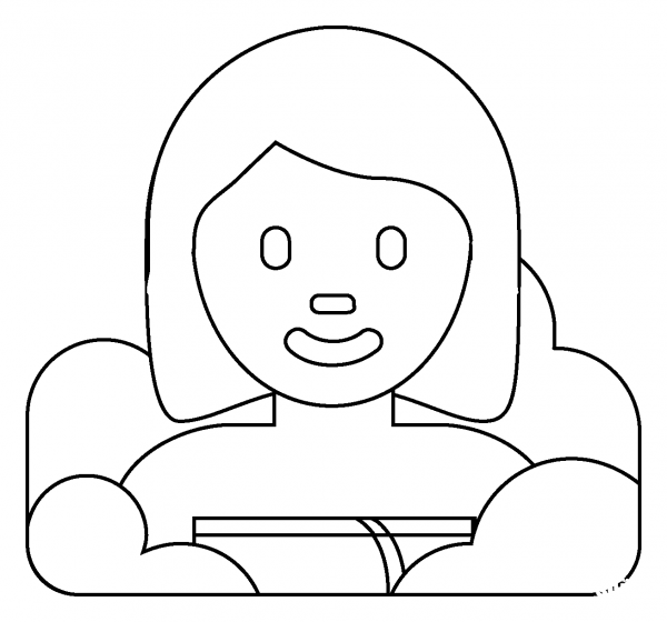 Woman in Steamy Room Emoji coloring page image