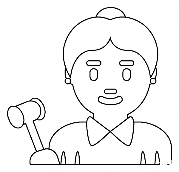 Woman Judge Emoji coloring page image