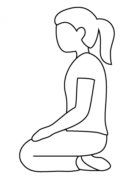 Woman Kneeling Emoji coloring page image