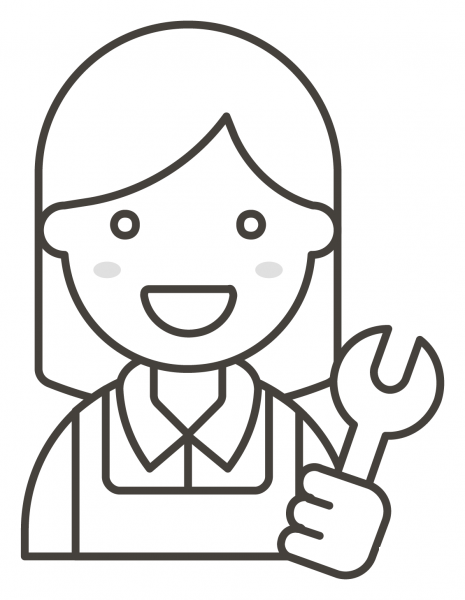 Woman Mechanic coloring page image