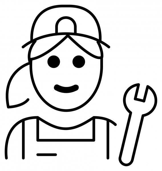 Woman Mechanic Emoji coloring page image