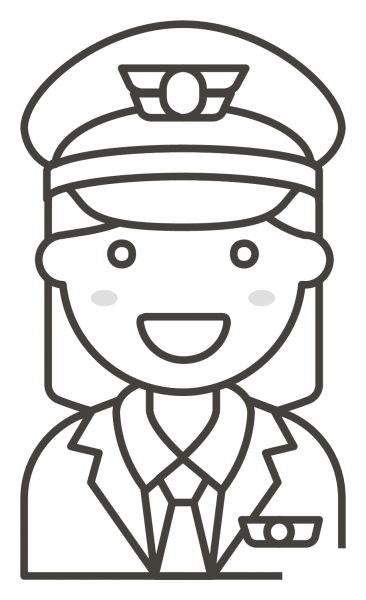 Woman Pilot coloring page image